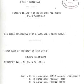 Une thèse et un glossaire sur les idées de Laborit